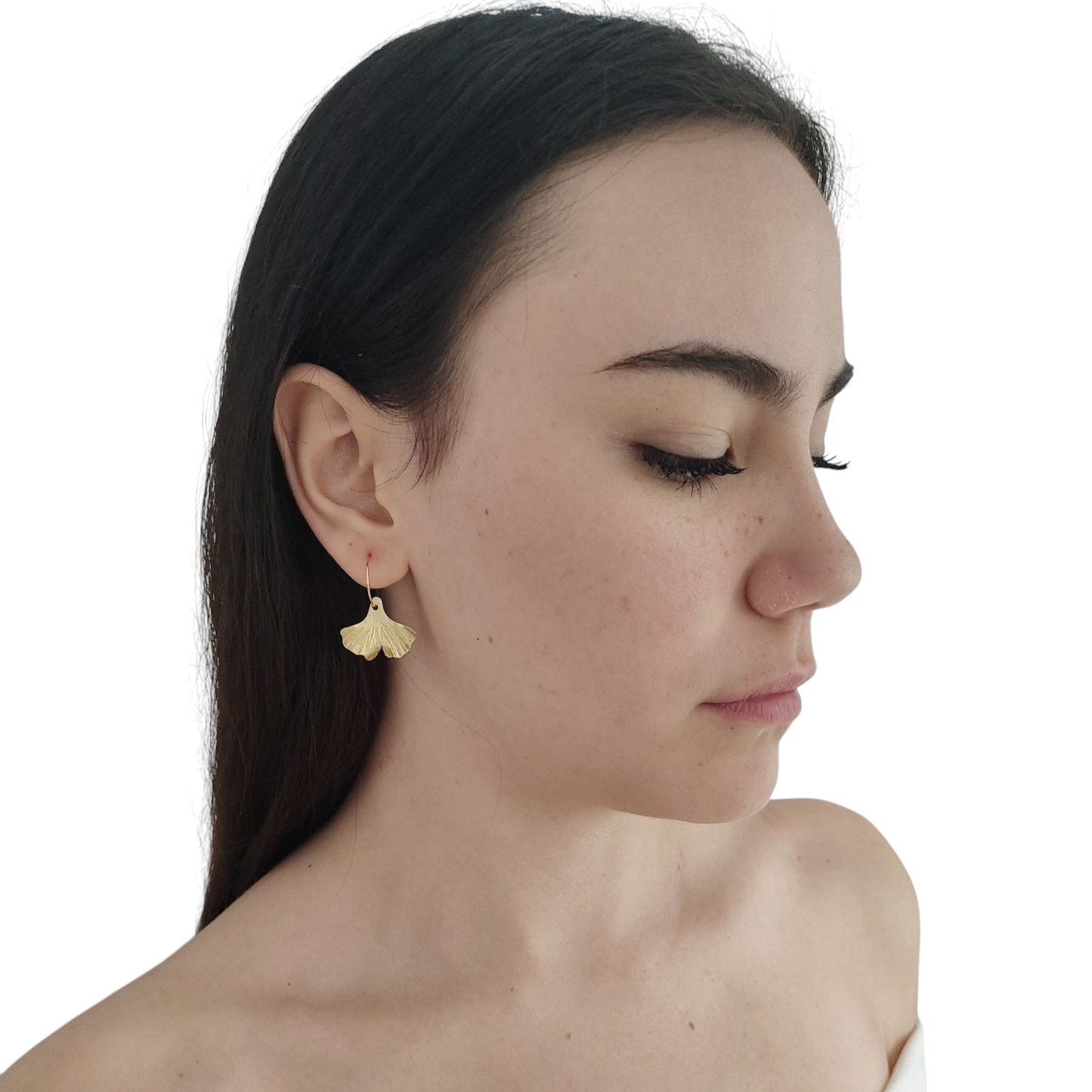 Pendiente Argolla mini Ginkgo