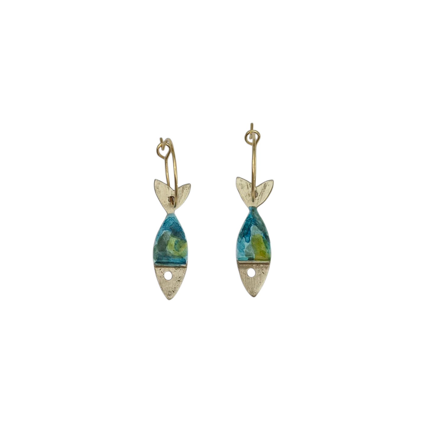 Pendientes pez Chicharro Pintado- Argollas Pequeñas