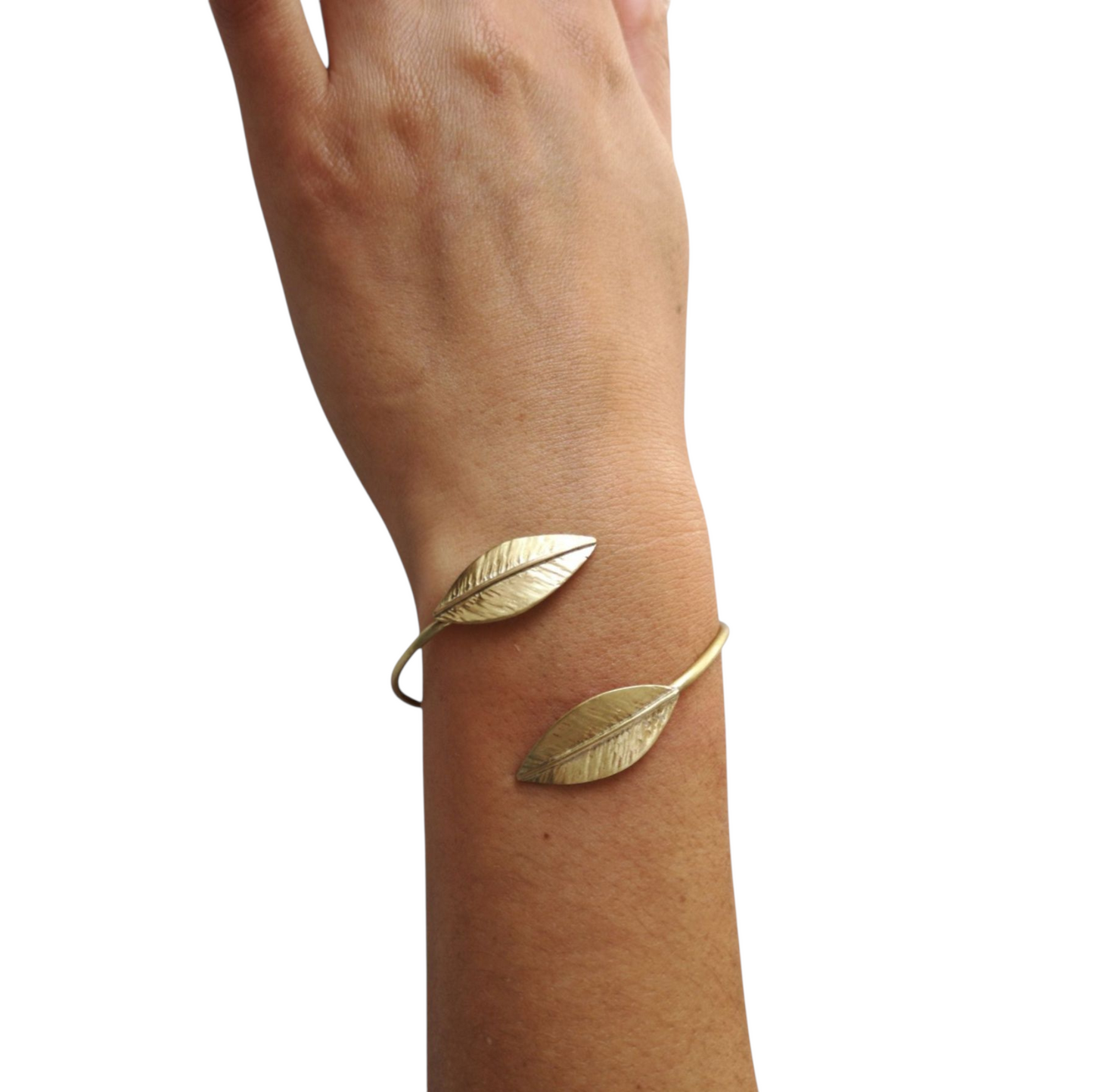 Pulsera Dos Hojas Oliva ajustable