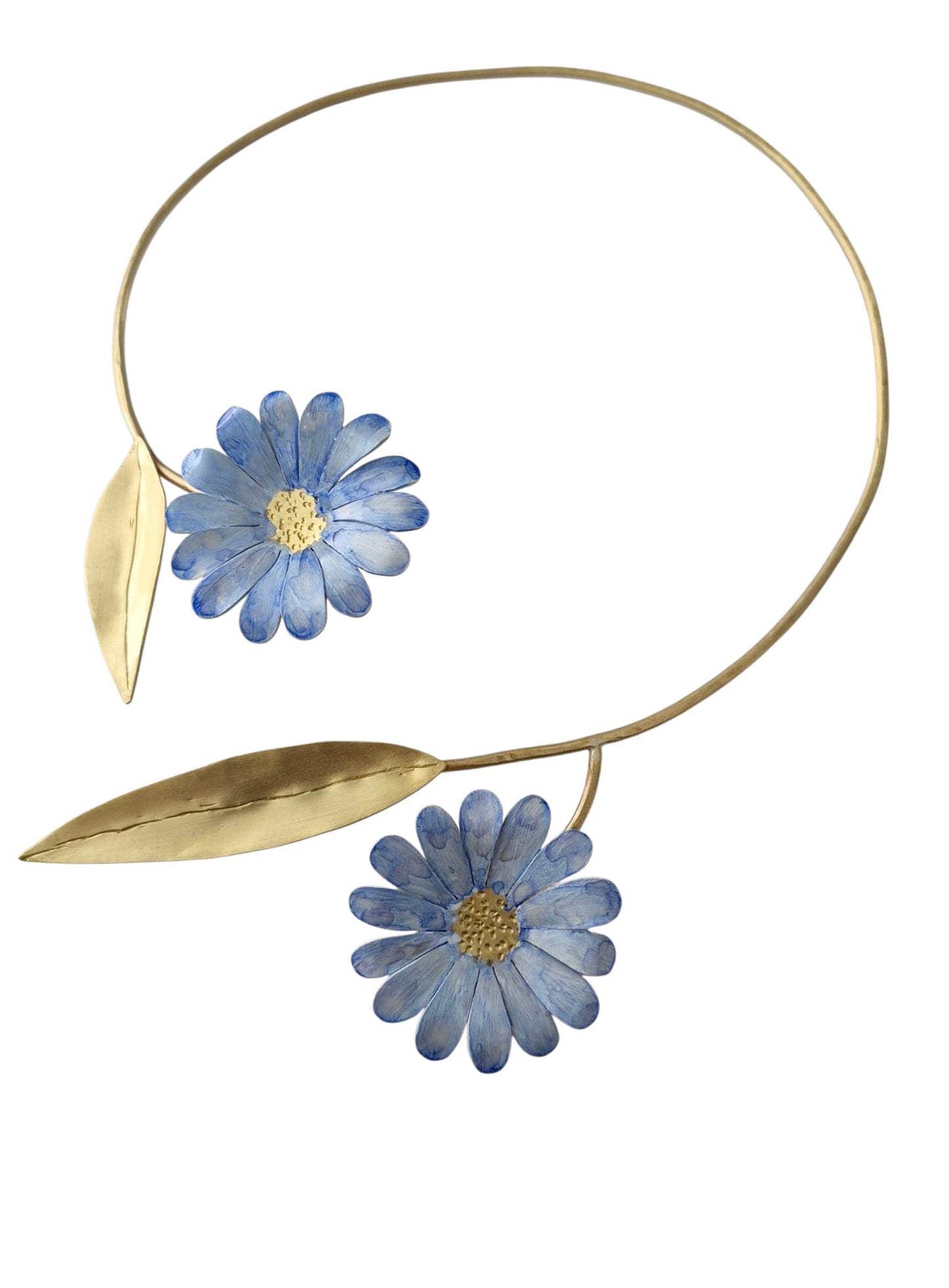 Gargatilla Rígida Flores Pintadas - Celeste