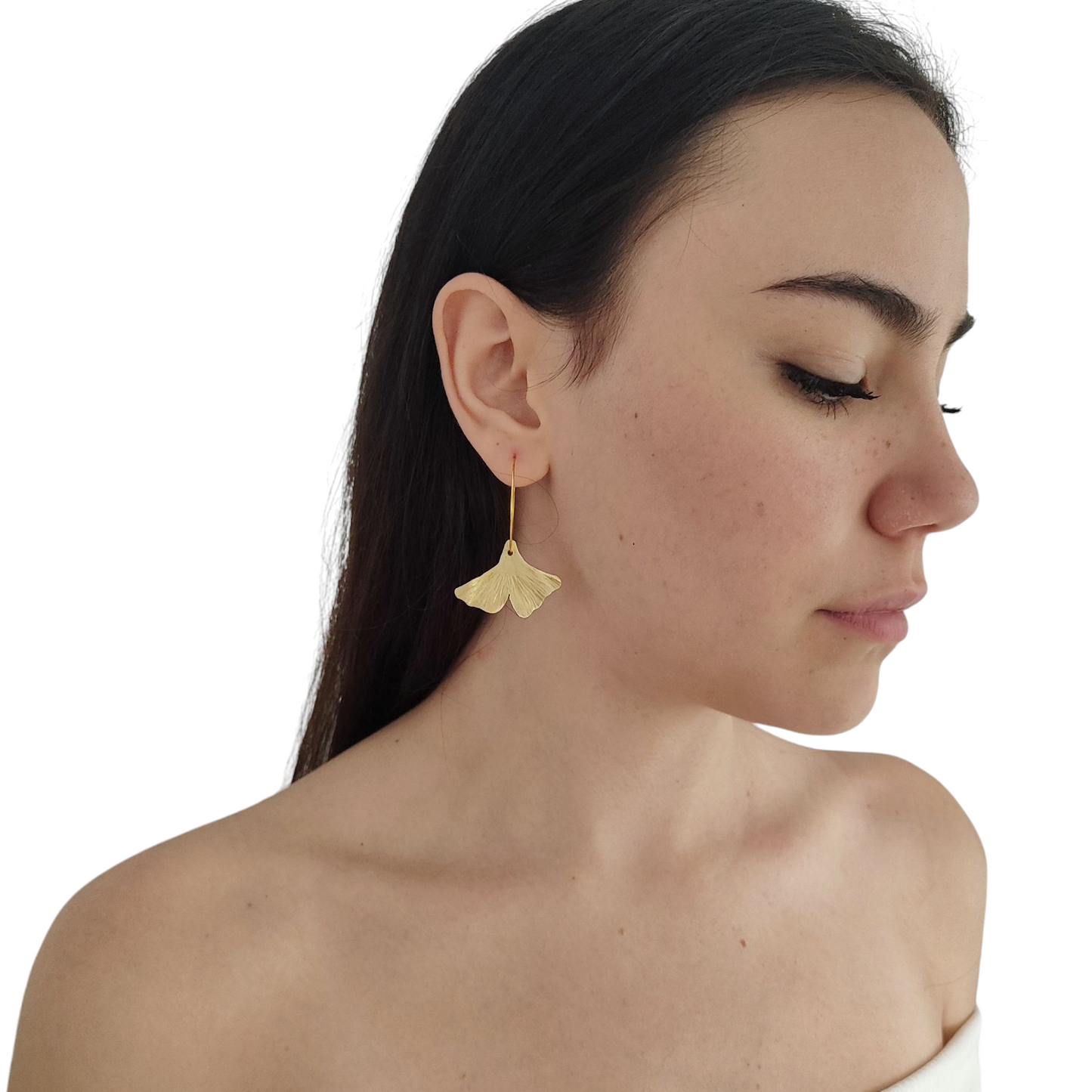 Pendiente Argolla grande Ginkgo