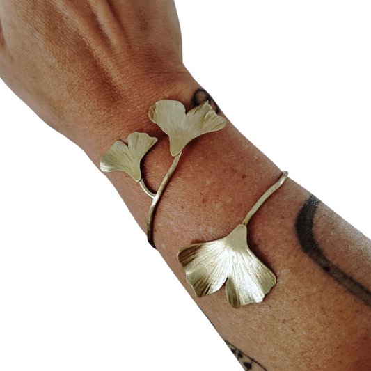 Pulsera Tres Hojas Ginkgo ajustable