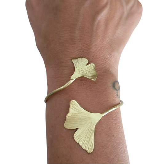 Pulsera Dos Hojas Ginkgo ajustable