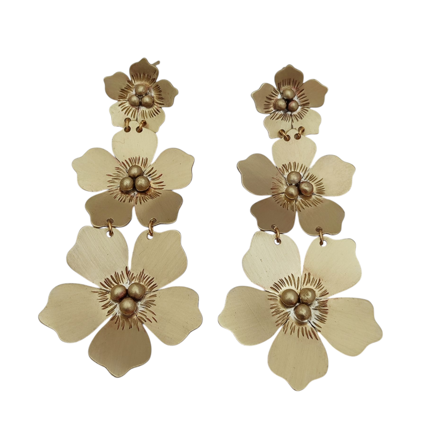 Pendiente Tres Flores Floreciendo