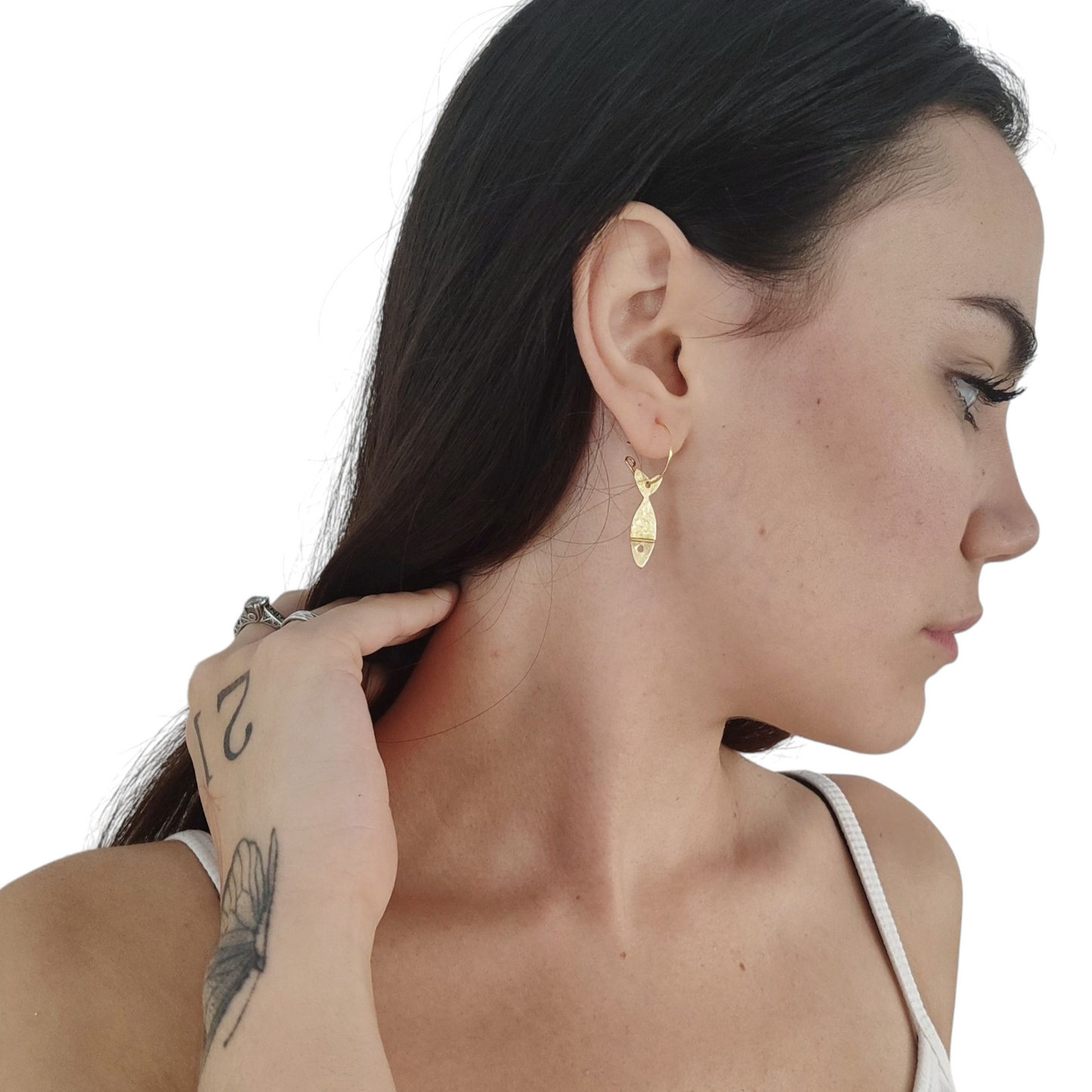 Pendiente pez  Chicharros - Argollas Pequeñas