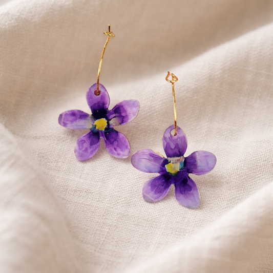 Pendiente argolla Violeta del Teide