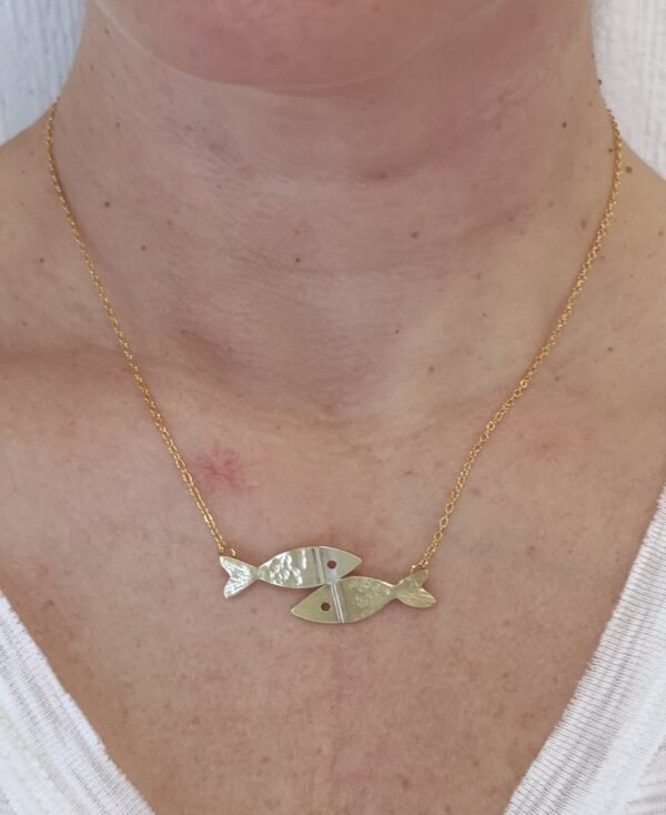 Colgante  Cadena  Ajustable   Dos Peces - Imagen 2