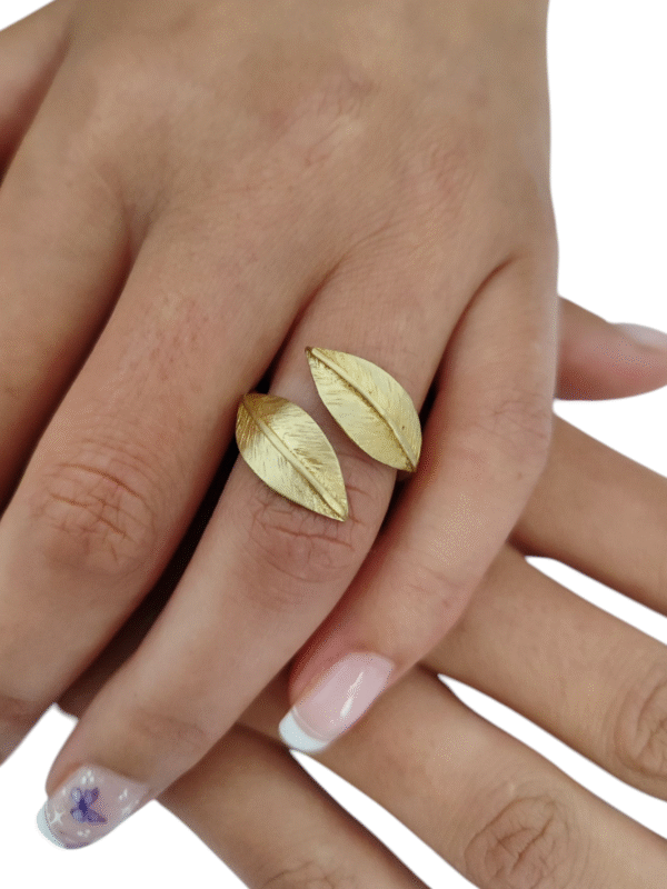Anillo ajustable -     Dos hojas Olivo
