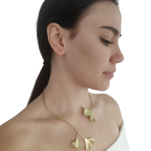 Gargantilla ajustable - inspirada en hojas de Ginkgo