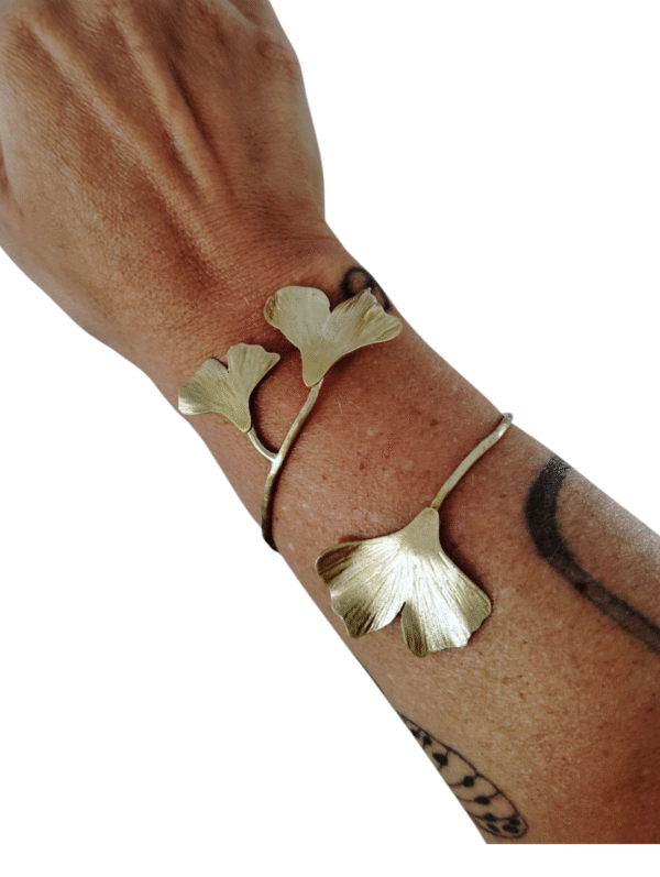 Pulsera Ajustable  Tres Hojas   Ginkgo - Imagen 2