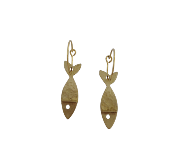 Pendientes   Argollas  Pequeñas de Pez - Imagen 2