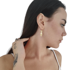 Pendientes   Argollas  Pequeñas de Pez