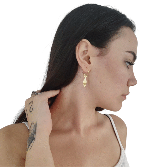 Pendientes   Argollas  Pequeñas de Pez