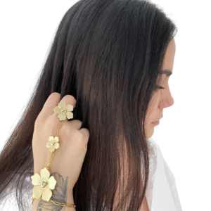 Pulsera - Anillo   Ajustable   Tres Flores